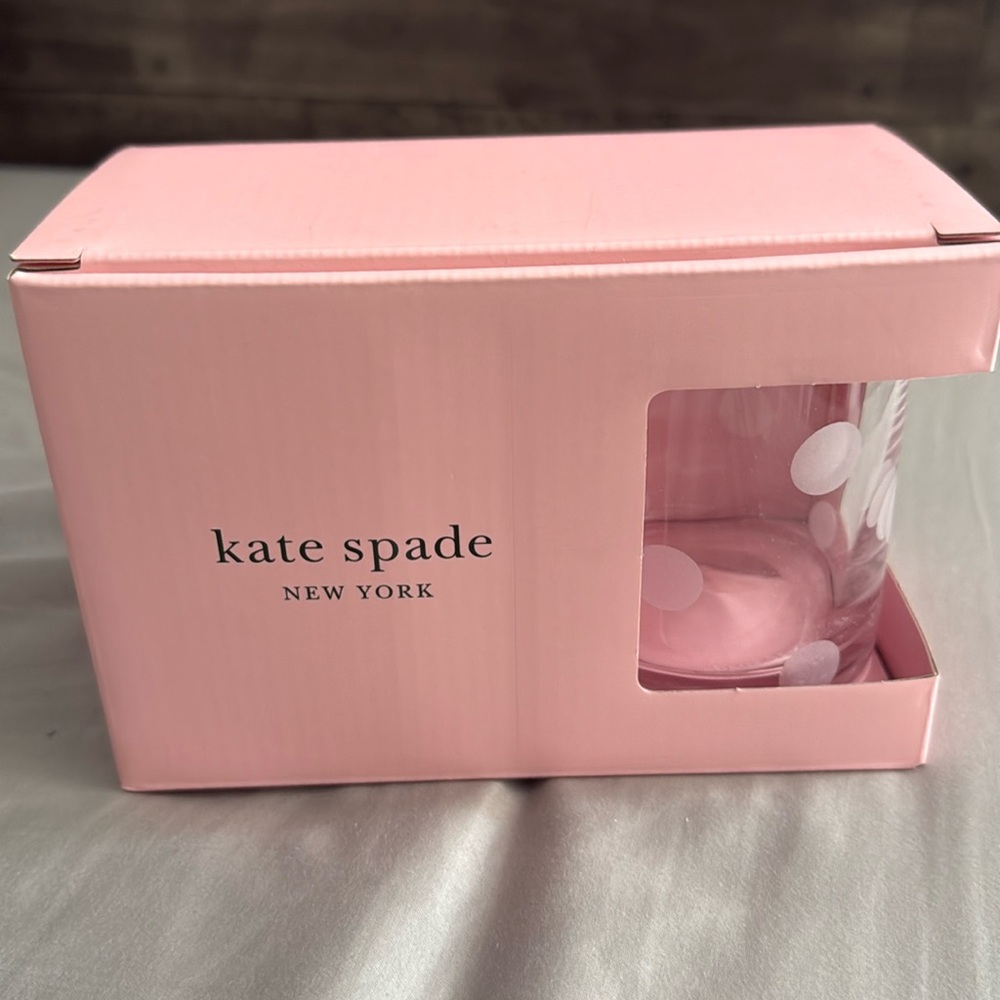NWT in box kate spade Lenox Pearl Place Etched 2 piece whiskey glass set
